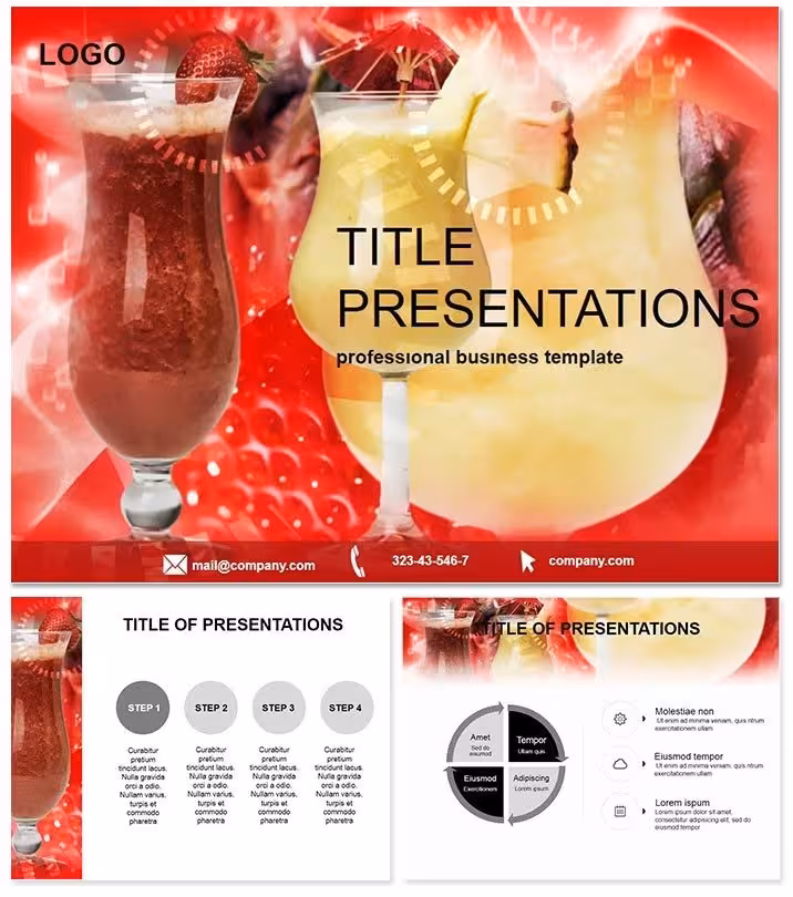 Healthy Cocktail Keynote Template - Instant Download | ImagineLayout
