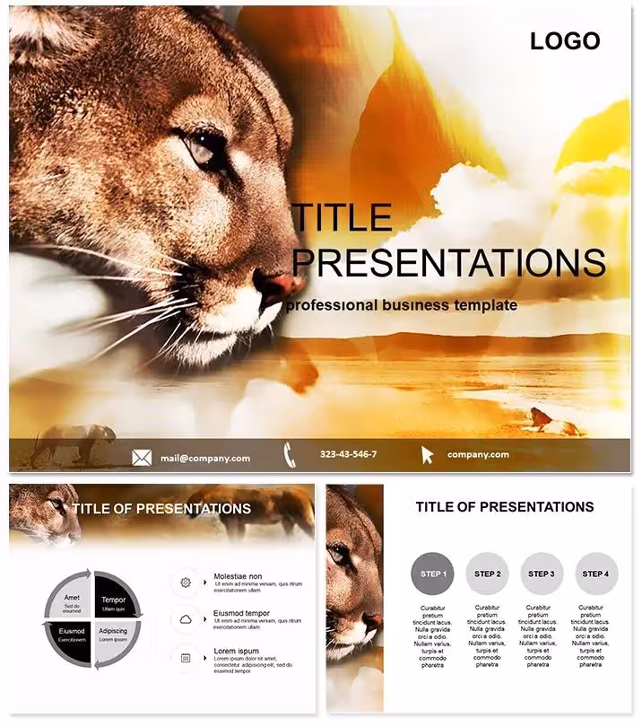 Lion Hunting Eco-Tourism PowerPoint Template