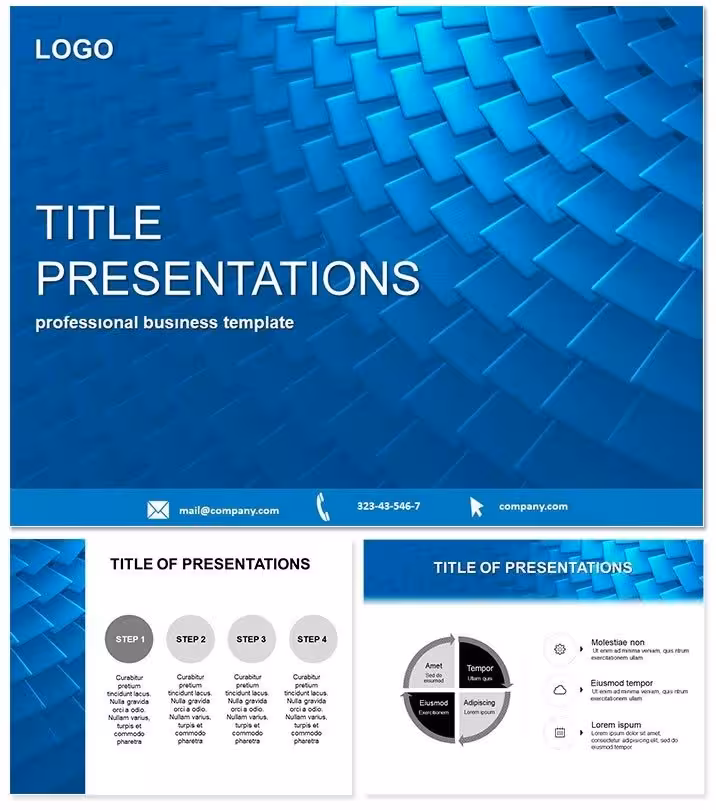 Elegant Blue Scales Keynote Theme Design