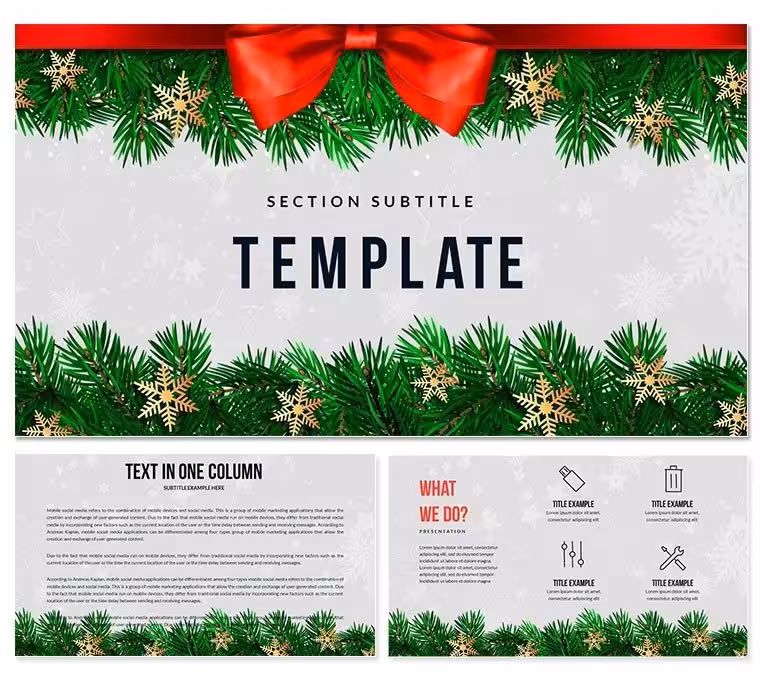 Ideas for New Years and Christmas interior decoration Keynote templates
