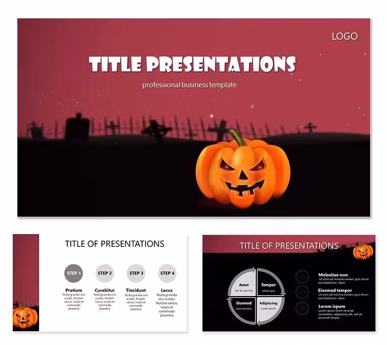 Pumpkin Grave Template for Spooktacular Halloween Keynote Presentation