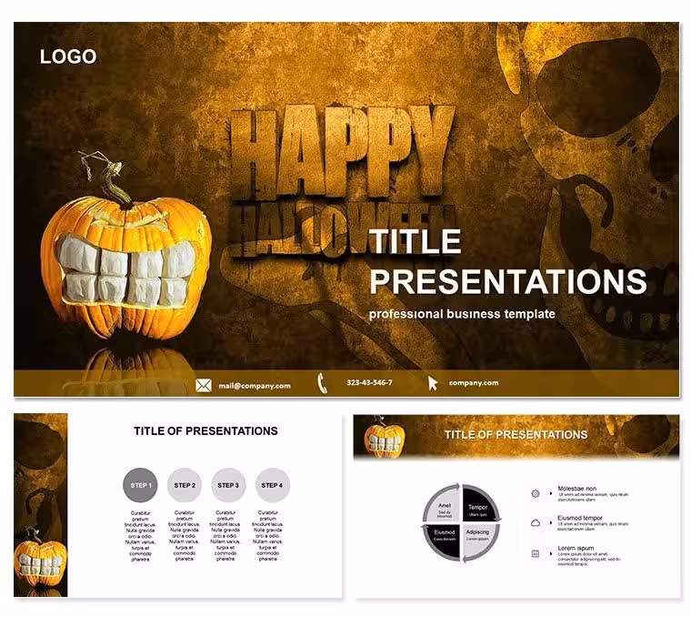Infuse Joy into Jack-o`-Lanterns with Happy Halloween Keynote Template