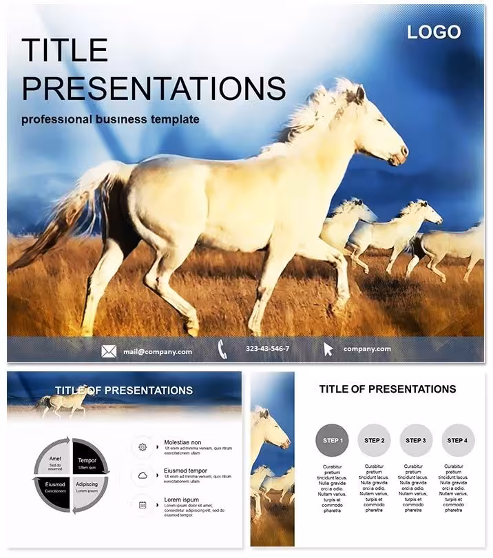 Horses for Sale PowerPoint Template: Gallop to Equestrian Glory