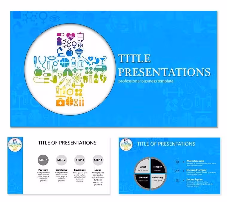 Color medical cross Keynote templates