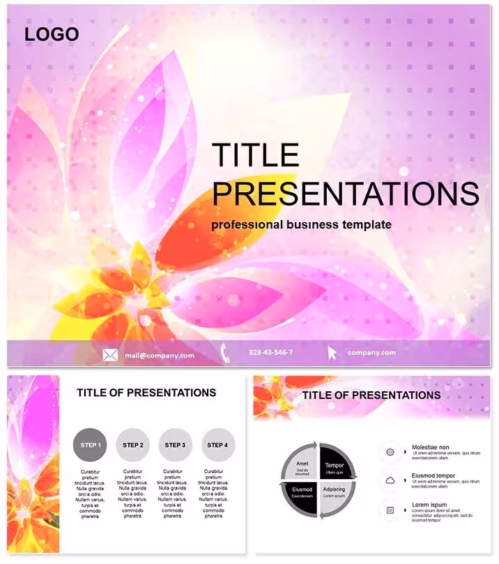 Elegant Purple Flower Keynote Template