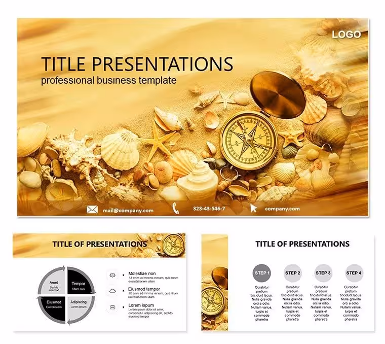 Tourist Destination Compass PowerPoint Template: Chart Your Voyage