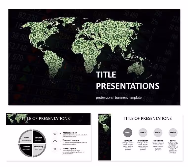 World Map Dollar PowerPoint for Global Finance