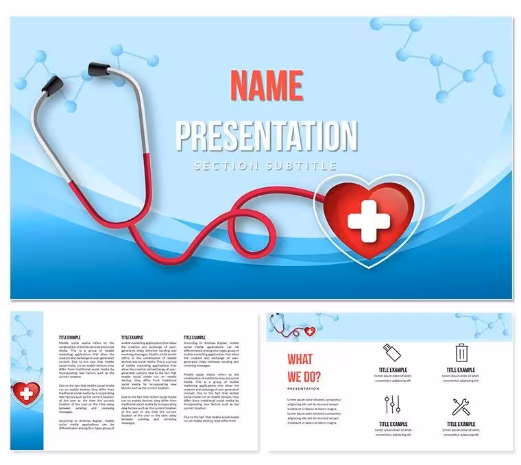 Stethoscope Keynote Template for Doctors - Editable KEY