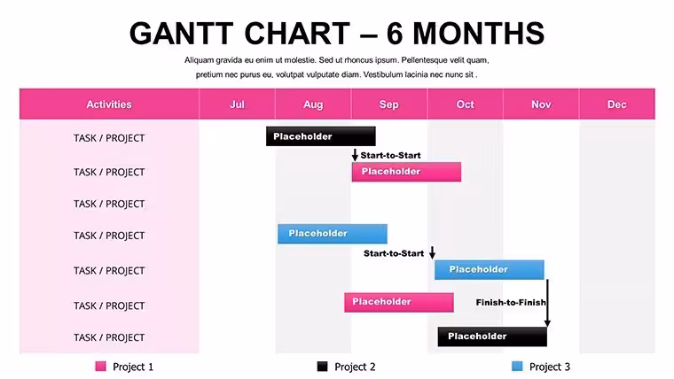 6-Month Gantt Keynote Template - Free & Editable