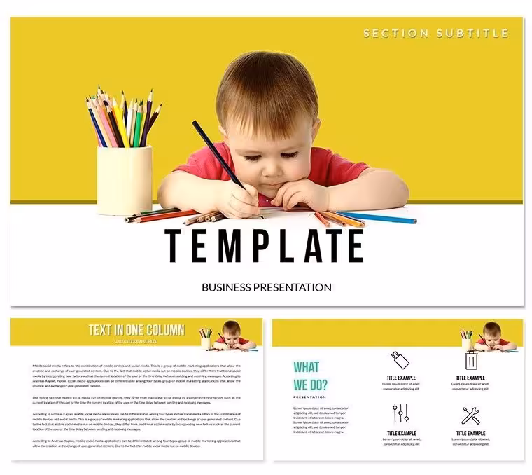 Kids Drawing Keynote templates - Themes