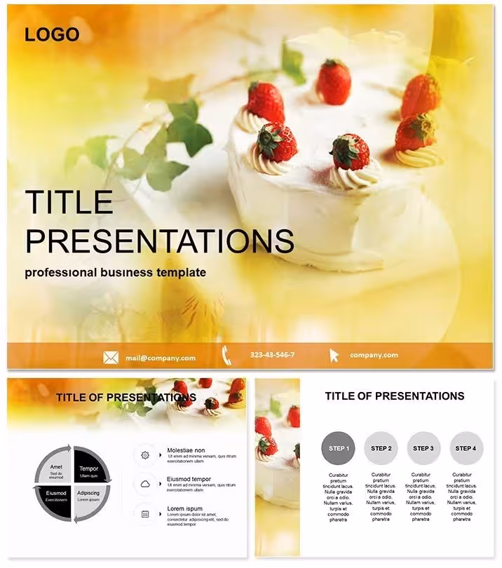 Cake Dessert Celebration PowerPoint Template