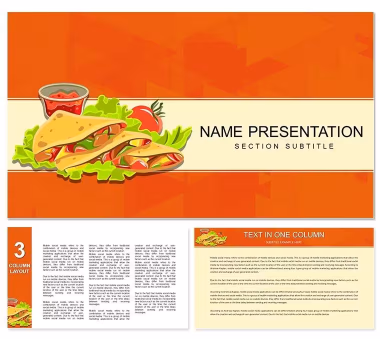 Chicken Quesadilla Recipe Keynote Template Presentation