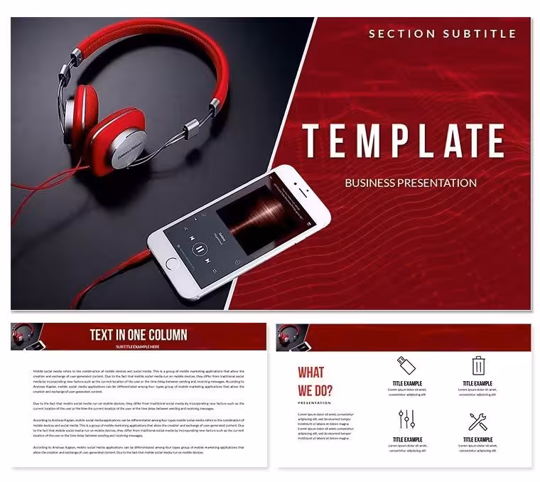 Smartphone and Headphones Keynote templates