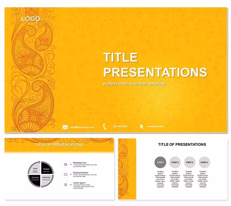 Vibrant Indian Ornaments PowerPoint Template