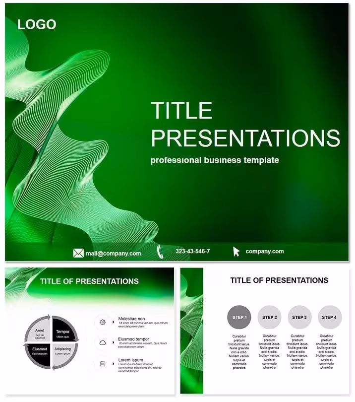 Abstract Wave Response: PowerPoint Template for Fluid Storytelling