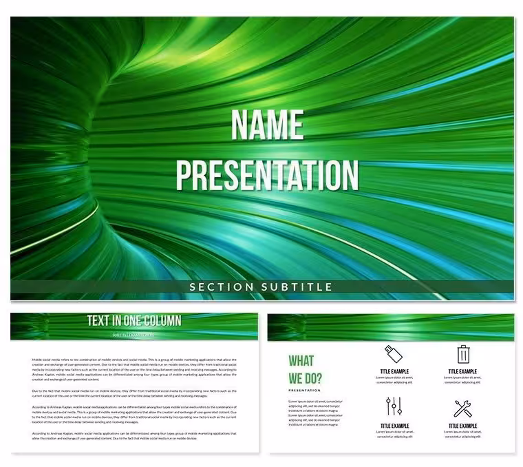 Abstract Mystical Green Tunnel Keynote Templates for Presentation