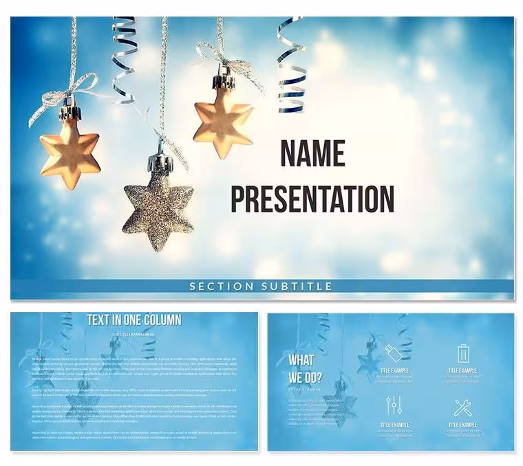 Stars Christmas Decorations Keynote Template - Download Presentation