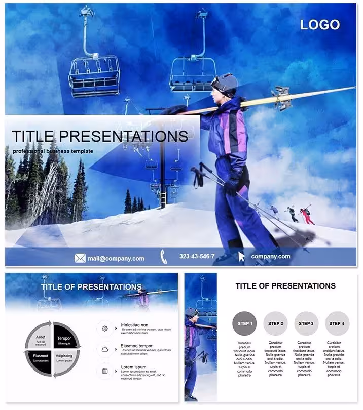 Ski Resorts PowerPoint Template for Adventure Travel Pros
