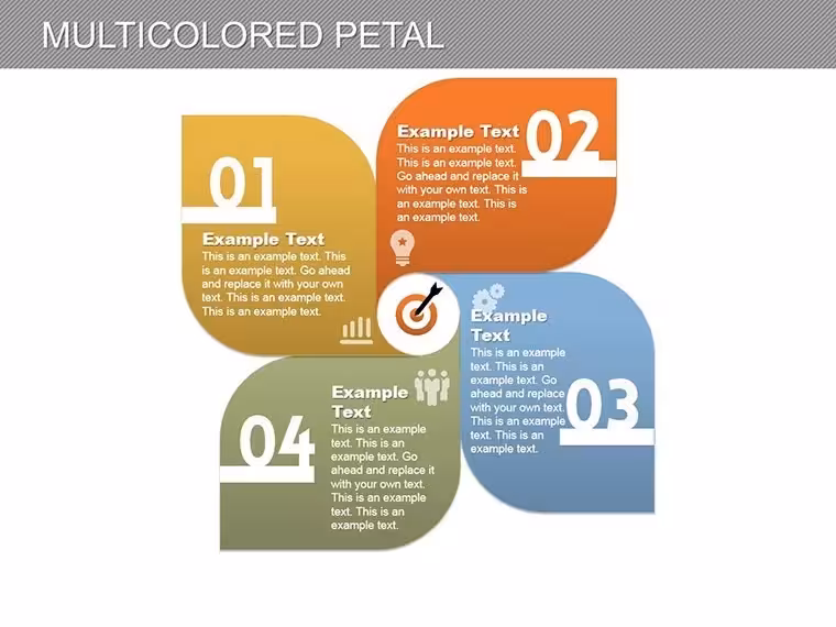 Multicolored Petal Keynote Charts: Blooming Insights for Analysis