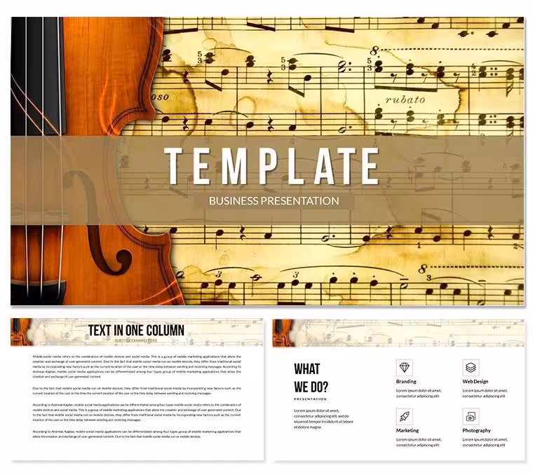 Music notes for Violin Keynote Themes - Templates