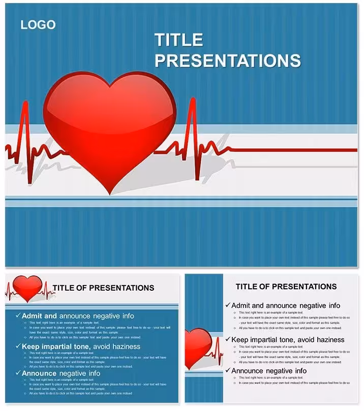 Heart Cardiogram PowerPoint Template: Simplify ECG Insights for Every Audience