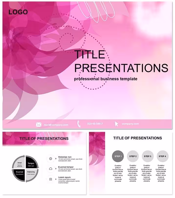 Purple Flower PowerPoint Template for Elegant Decks