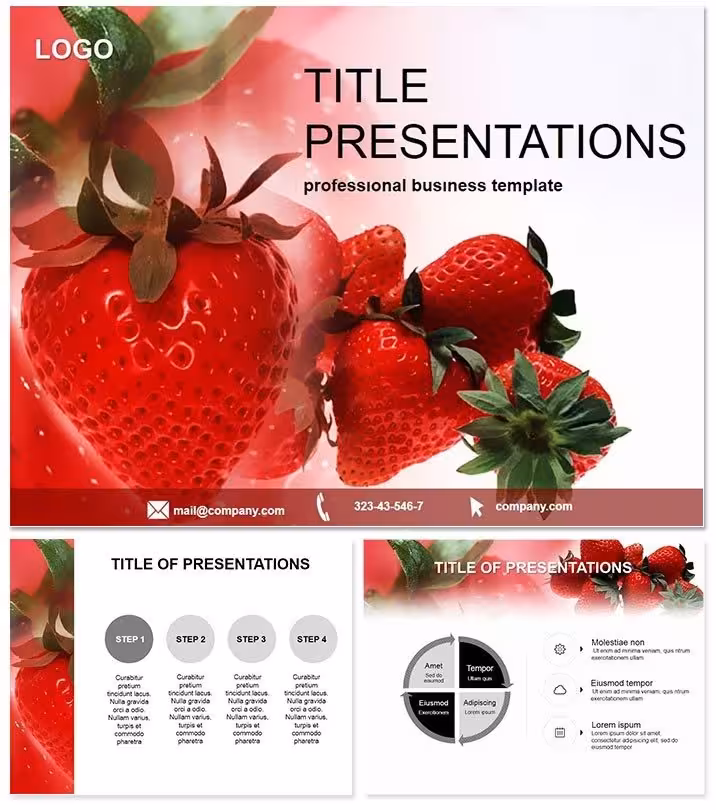 Sweet Strawberries Food Keynote Template