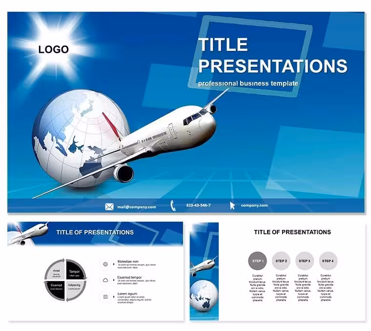 Airplane Travel PowerPoint Template Design