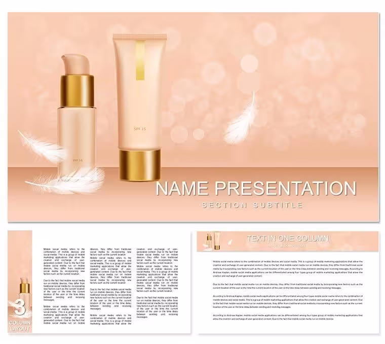 Natural Makeup Products Keynote Template for Presentation