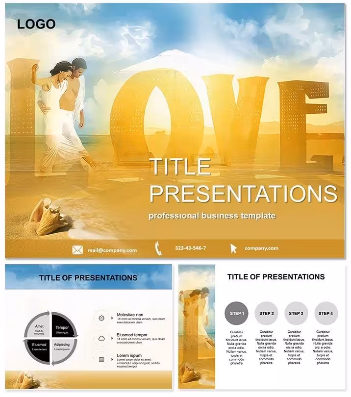 Romantic Beach PowerPoint Template: Waves of Inspiration