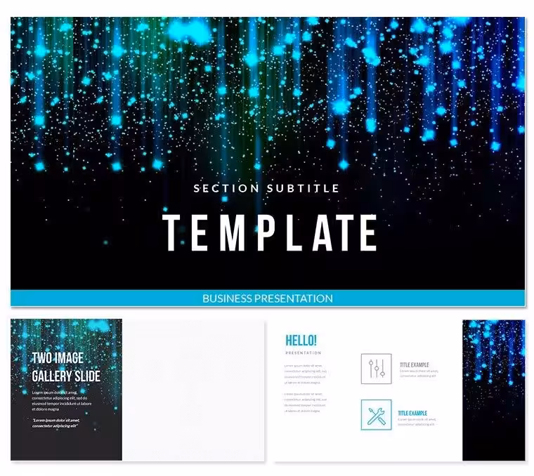 Star-fall Fireworks Keynote template Presentation