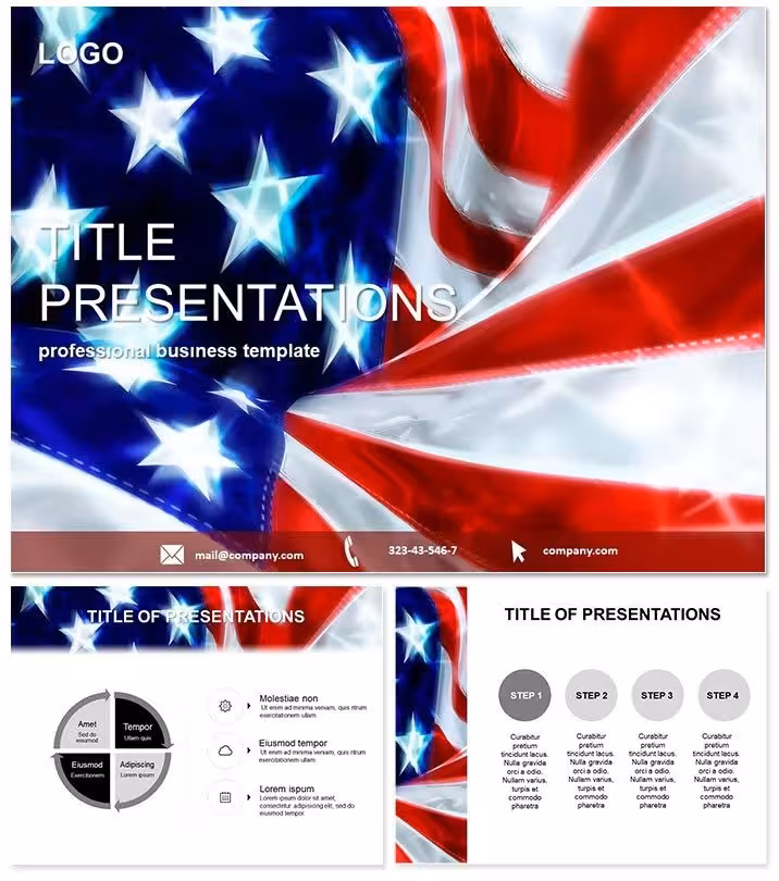 USA Flag PowerPoint Template for States