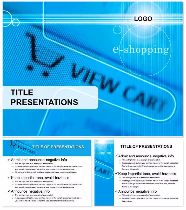 E-Shopping PowerPoint Template: 28 E-Commerce Diagrams