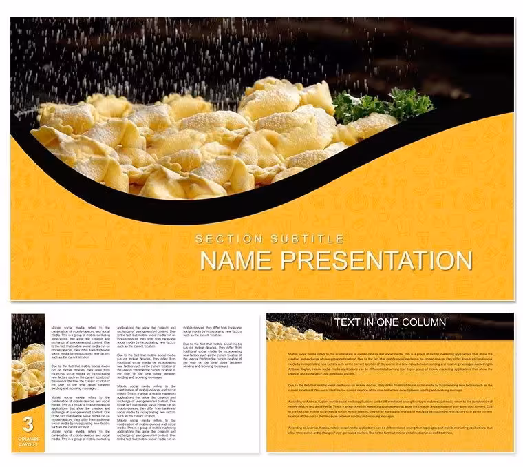 Boiled Dumplings Recipe Keynote Presentation Template