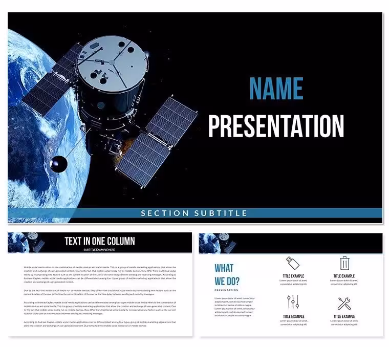 Artificial Satellite in Orbit Keynote Templates