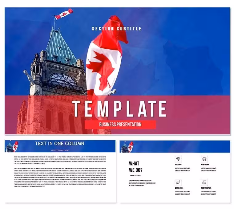 Canada: immigration, life, work, learning Keynote Presentation Template
