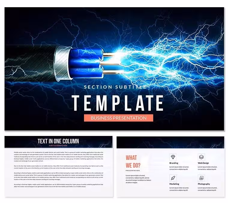 Electric Cable Keynote templates