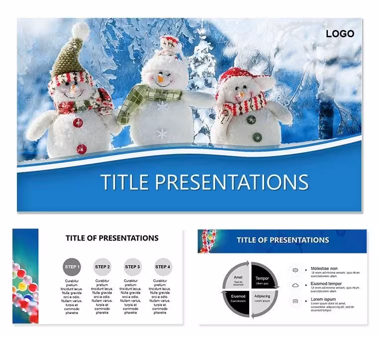 Winter Day Snowmen Keynote Template