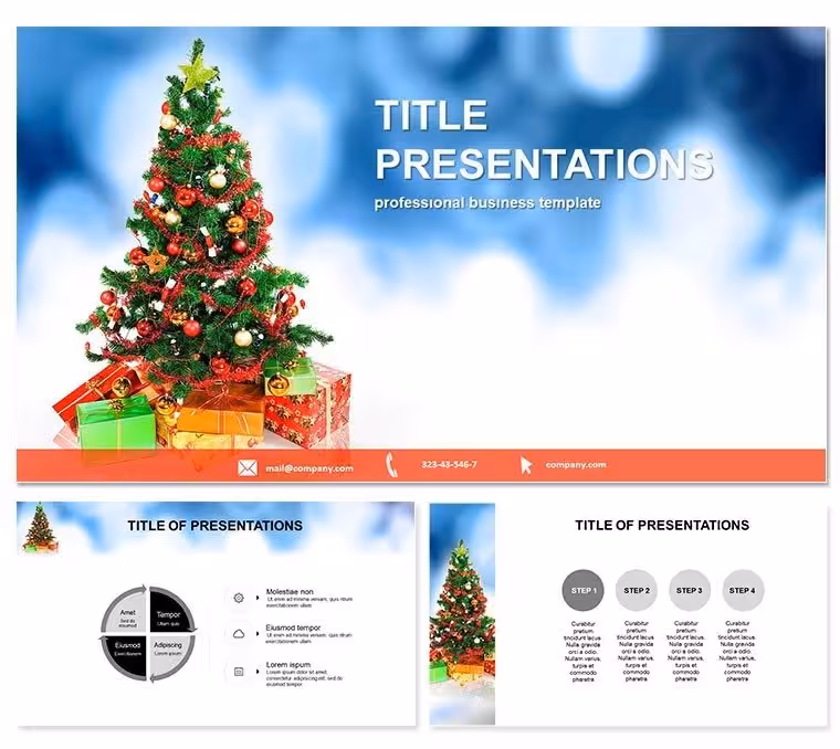 Gifts and Christmas Tree PowerPoint Template