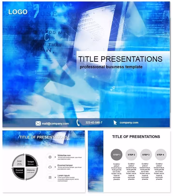 Tech-Savvy Monitor Networking PowerPoint Slides