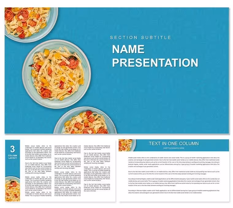 Chicken and Tomato Pasta Keynote template