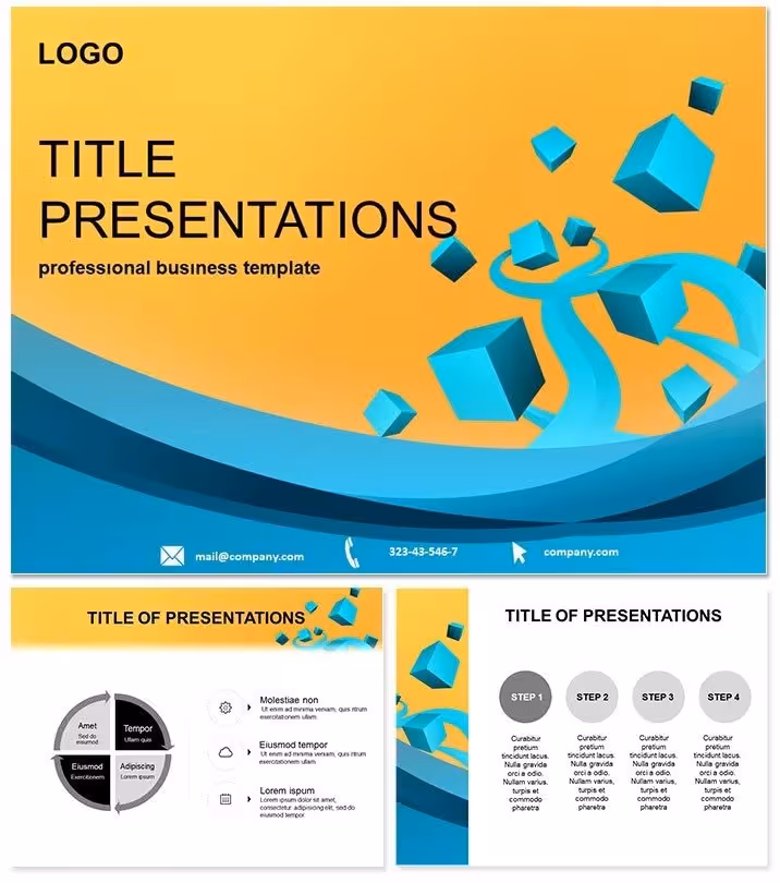 Blue Cubes Professional PowerPoint Slides