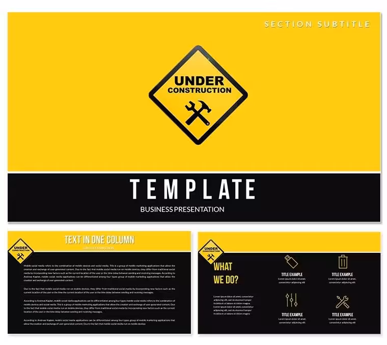 Under Construction Keynote Template - Instant Download | ImagineLayout