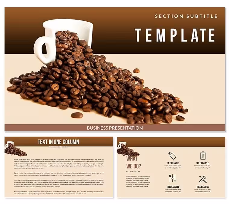 Cup Of Coffee Beans Keynote templates - Themes