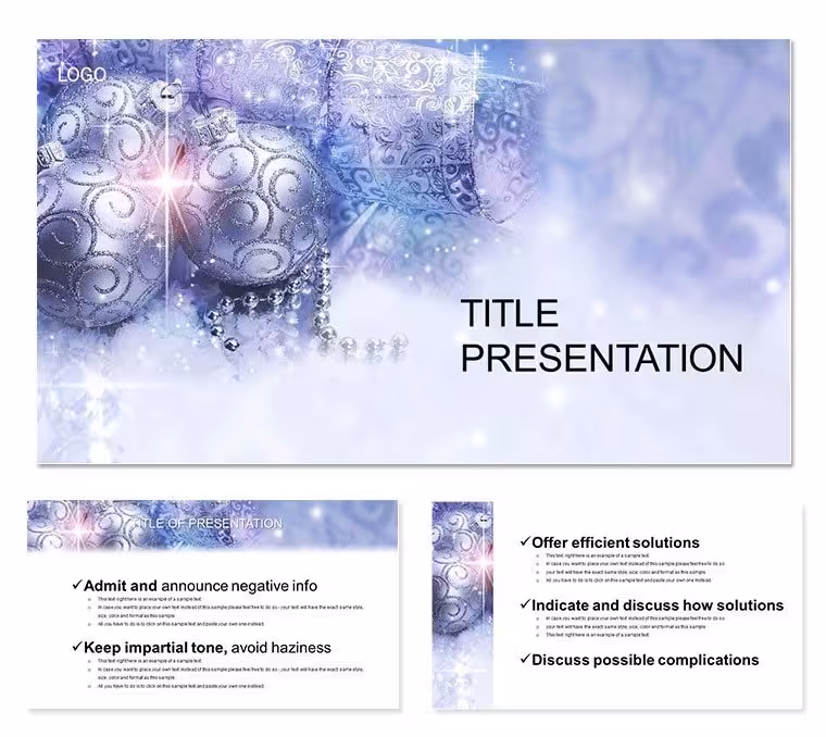 Christmas PowerPoint Template - Festive Holiday Balls & Gifts Slides | Fully Editable Instant Download