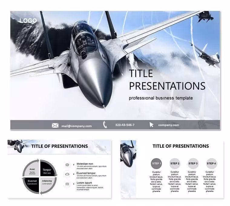 Military Fighter PowerPoint Template: Command the Briefing Room