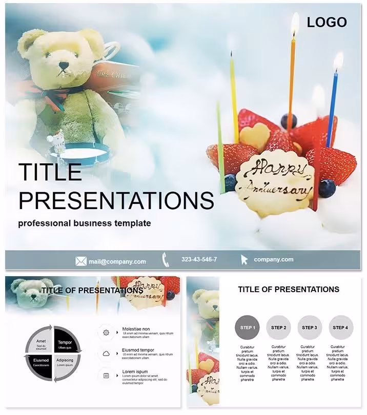 Festive Cake & Gift PPT Template for Events