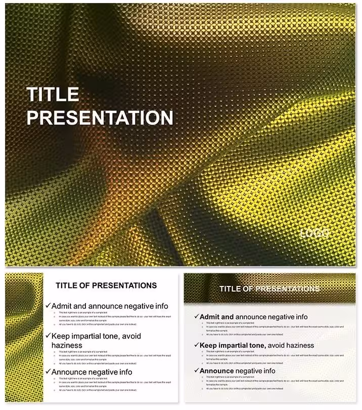 Texture Your Story with Green Metallic Cloth Keynote
