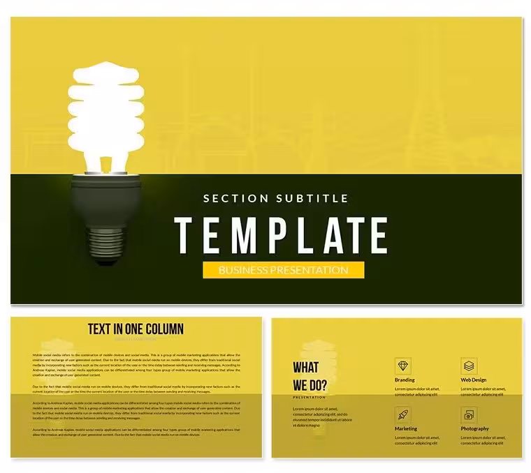 Energy Saving Lamp Keynote template
