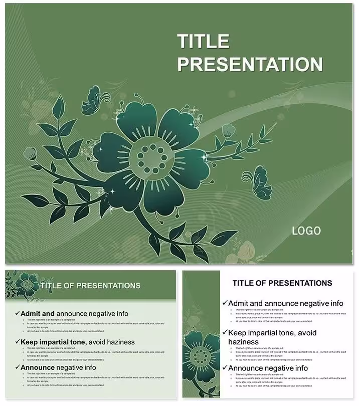 Flower of Joy Floral PowerPoint Template
